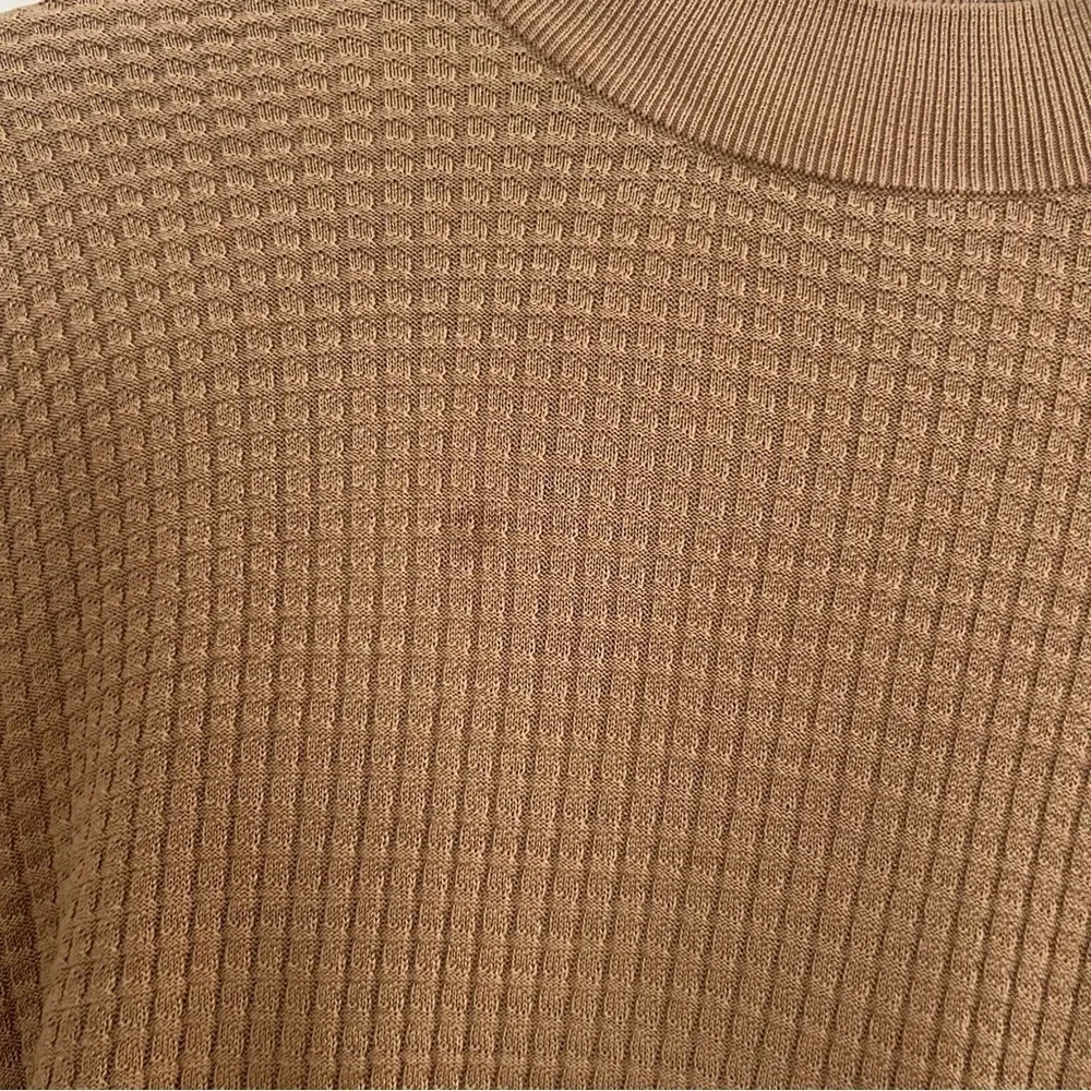 CEZANI Men’s Sz XL Brown Silk Blend Sweater Lightweight Mock Neck